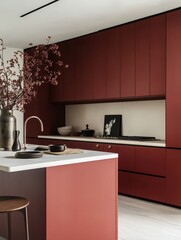 Modern kitchen showcasing a new minimalist kitchen island design