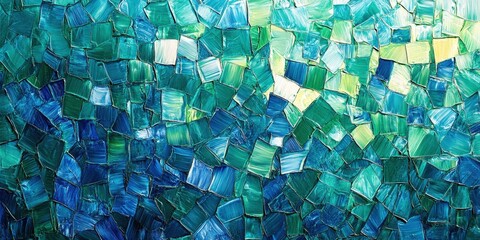 Dynamic brushstrokes creating an impasto artwork with turquoise hues