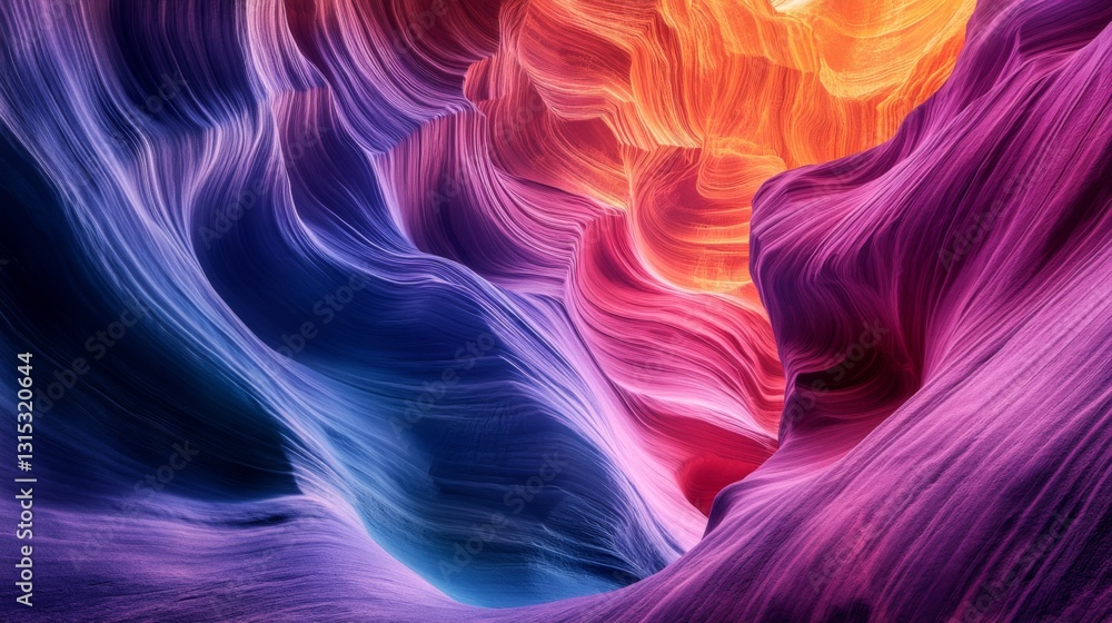 Wall mural vivid colors swirl in a mesmerizing landscape. this vibrant abstract design captivates with its flow