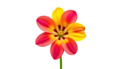 Fototapeta premium A single, vibrant flower, petals unfurled, isolated on pure white, isolated, summer