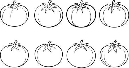 tomato silhouette line art vector