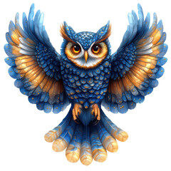 Owl Mythical Forest Bird Of Paradise Bird Of Prey I Isolated on Transparent Background, PNG