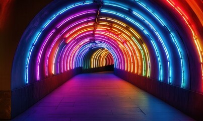 Fototapeta premium Neon Lights Tunnel