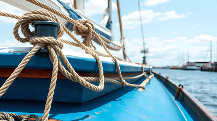 Obraz premium Ropes on roof of narrowboat