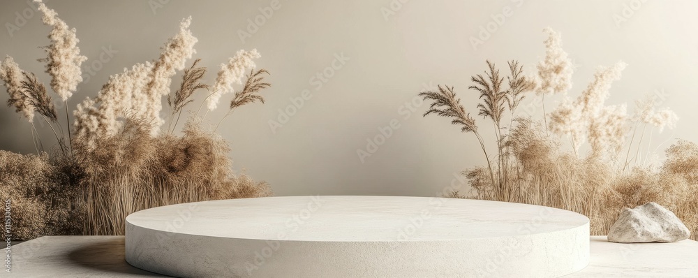 Aufkleber 3d rendering abstract platform podium product presentation backdrop.