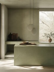Modern kitchen design showcases simplicity and nature elements