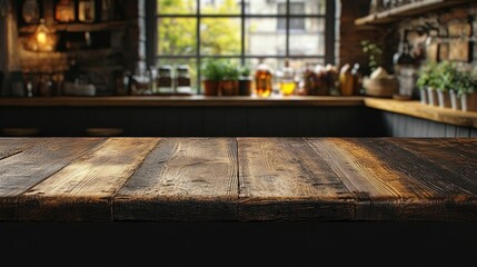 Rustic Wooden Bar Countertop Mockup: Perfect for Ads