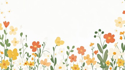 Beautiful background template made of Spring flowers.