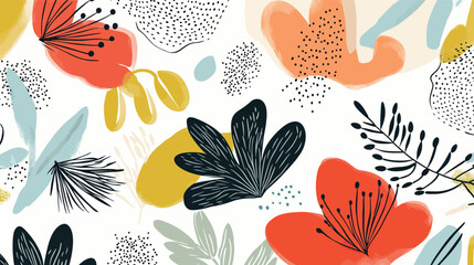 Hand-Drawn Floral Card Template – Elegant Botanical Illustration