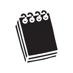 Doodle Notepad hand drawn in flat style. Vector illustration isolated on white background