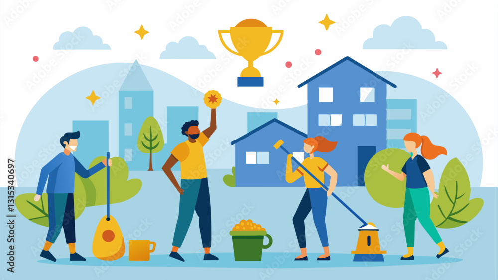 Poster the success of the neighborhood cleanup competition inspired neighboring communities to organize the