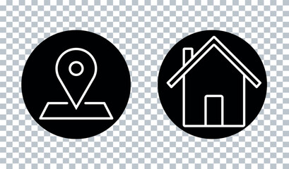 Address icon. Location and Home icon vector. 
