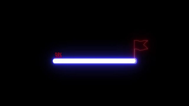 white color loading bar animation .  processing ,downloading , glowing ,colorful animation 