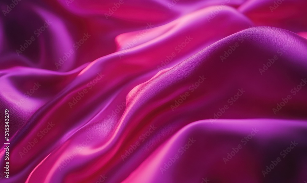 Poster luxurious pink satin fabric glowing softly under diffused light, with smooth folds creating depth an