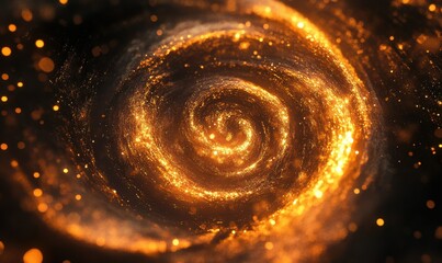 Digital abstract glowing swirl pattern, symbolizing creative movement and digital artistry.