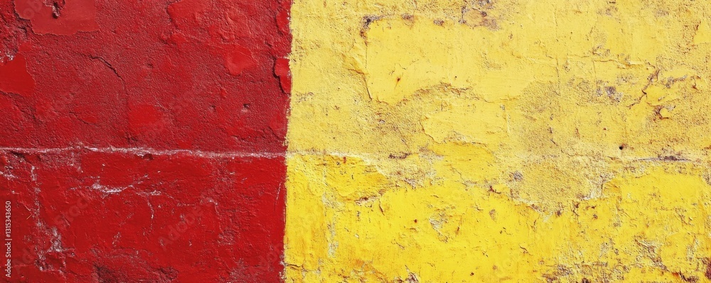 Poster red and yellow color background with gradient and grain effect