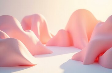 Soft pastel abstract forms in gentle light for modern design concepts