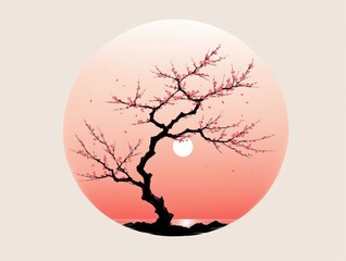 Minimalist Cherry Blossoms in Japan