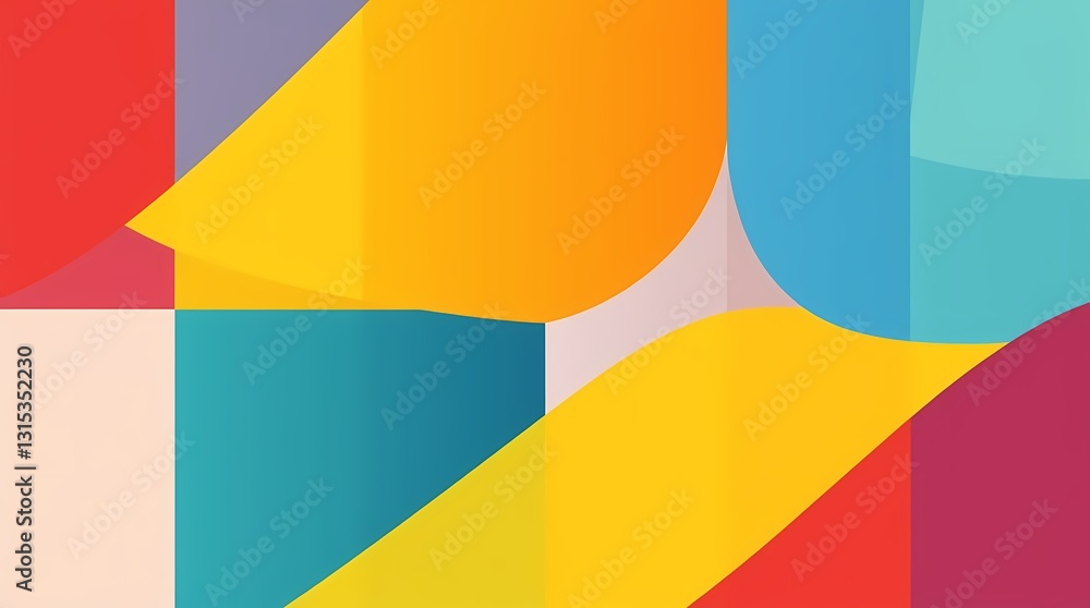 Aufkleber colorful abstract shapes: a dynamic composition of vibrant colors and geometric forms, perfect for a