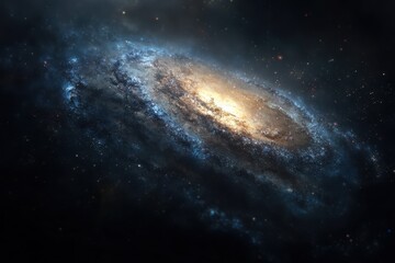 Fototapeta premium Vibrant spiral galaxy glowing in the vastness of outer space