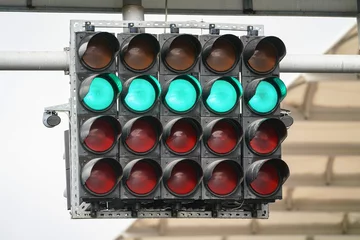 Fotobehang Start Lights in Racing Circuit © EvrenKalinbacak