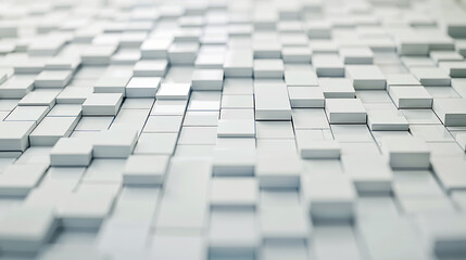 A close up of a white wall with many white cubes
