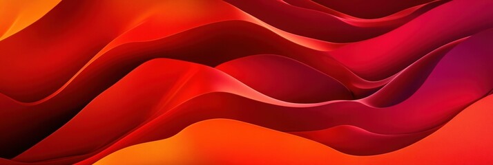 Abstract red and orange background with wavy shapes, modern design for a banner, poster, or presentation