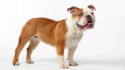 Fototapeta premium Australian Bulldog in full view on white studio background