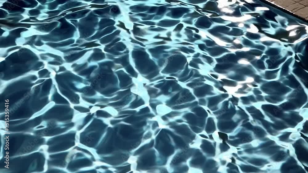 Aufkleber aerial view of shimmering pool water with sunlight reflections, creating a mesmerizing pattern. idea