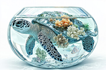 Fototapeta premium green sea turtle isolated