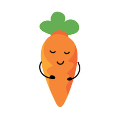 cute Carrot cartoon illustration, happy vegetable character, kawaii food drawing, adorable orange root, smiling organic produce, funny farm mascot, healthy diet symbol, cheerful agriculture icon