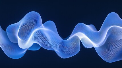 Abstract Blue Waveforms: A Digital Symphony of Light and Movement