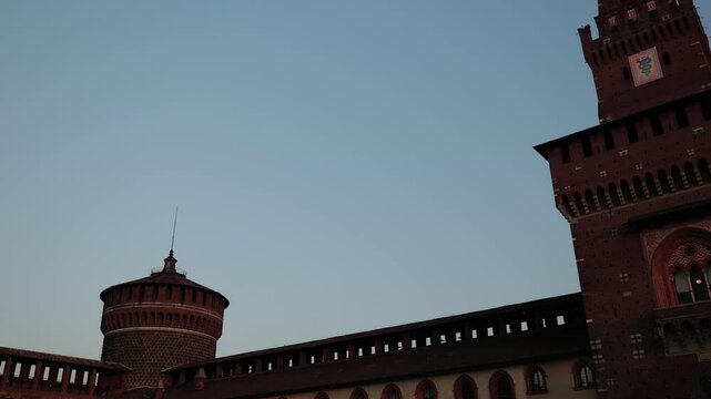 Milan, Italy - February 2025 - Visiting the exterior of the historic buildings of the Lombard capital