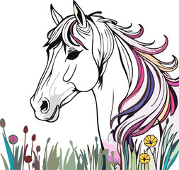 abstract illustration of a colorful horse