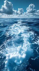 Calm water and peaceful ocean waves horizon high resolution hd image