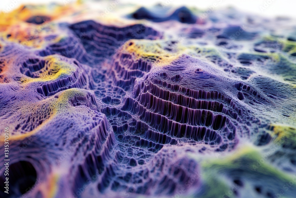 Poster vibrant abstract representation of topographical features with colorful textures and patterns