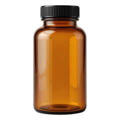 PNG Amber Glass Medicine Bottle with Black Cap for Pharmaceutical Use