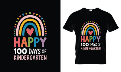 100 days of school kindergarten typography t-shirt design