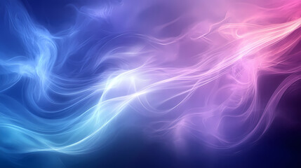 Obraz premium Abstract blue and purple waves, blending and rippling for digital wallpaper or background, with smooth gradients and soft lighting. Dreamlike - Sky. Illustration