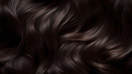 Fototapeta premium Curly hair texture rich voluminous curls in dark brown showcasing the natural beauty and texture of hair ideal for fashion and beauty imagery. Dreamlike - Sky. Illustration