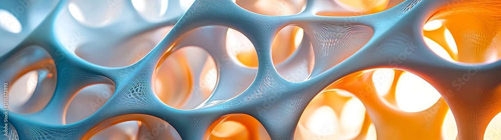 Poster abstract 3d network structure background teal orange