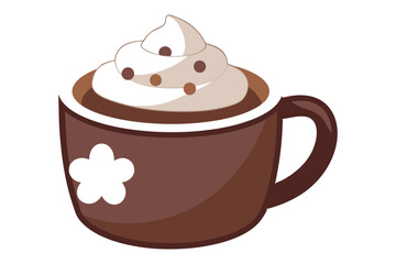 Hot Cocoa Mug Topped with Marshmallows and Whipped Cream