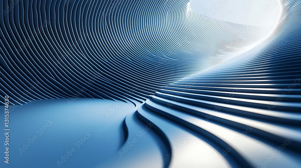 Poster abstract blue curved lines background texture design
