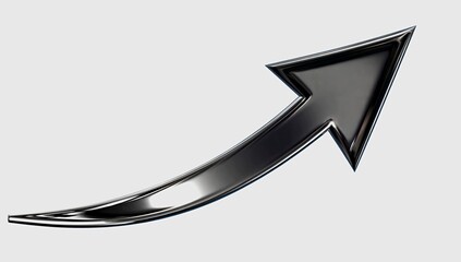 A black arrow on a white background moves upward, indicating growth or appendage.