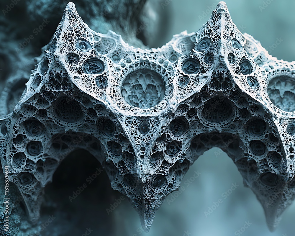 Poster abstract gray blue 3d fractal structure texture