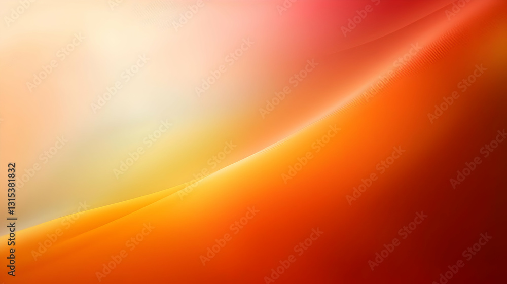 Poster abstract background with smooth orange red and yellow gradient colors and a diagonal curved line