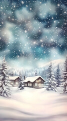 Naklejka premium Winter Wonderland Cabin