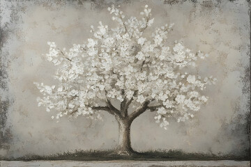White Blossom Tree Painting