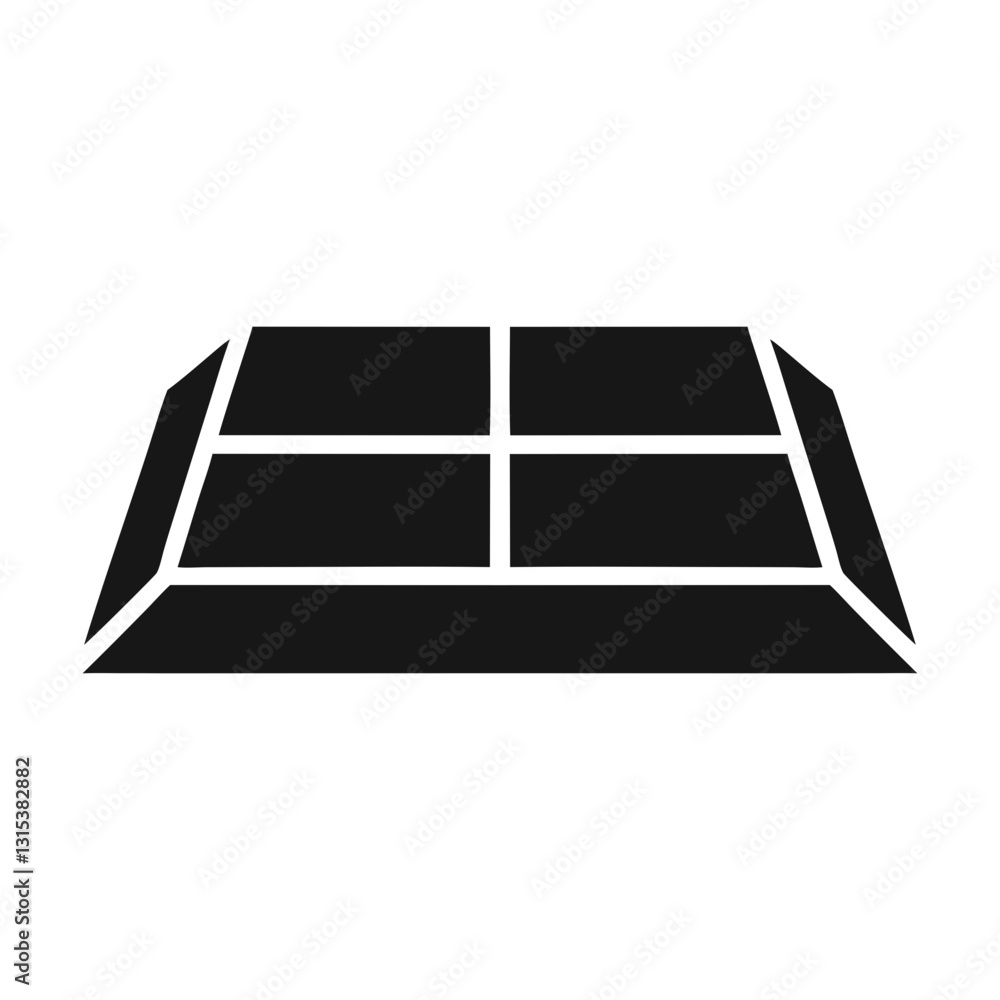 Poster minimalistic black and white chocolate bar icon with grid-like pattern flat vector icon for apps and