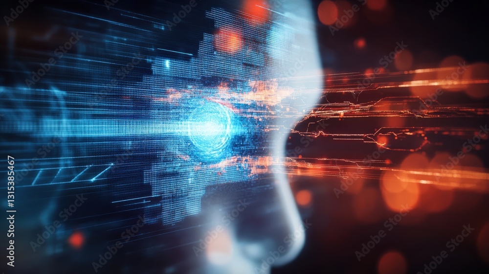 Poster innovative ai technology transformation digital realm visual art futuristic environment close-up vie